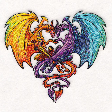 Intertwined Rainbow Dragons