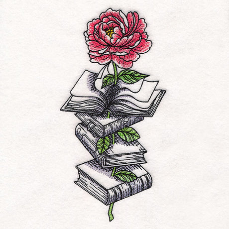 Peony in Book Stack