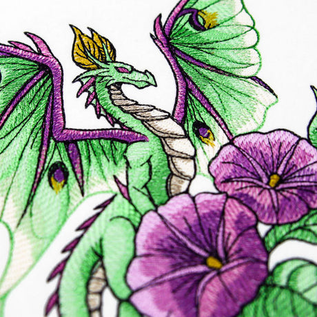 Luna Moth Dragon and Morning Glories