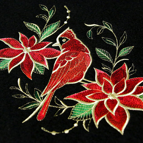Gilded Christmas Poinsettia Cardinal