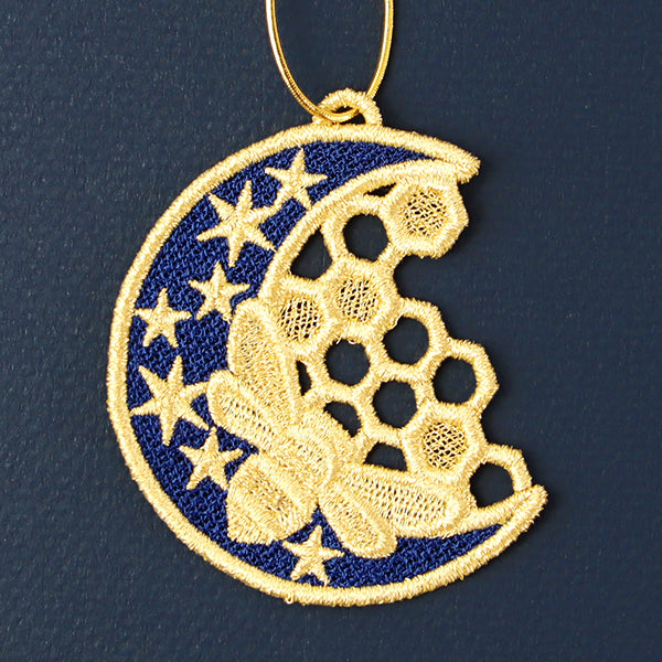 To the Moon Honeybee Ornament (Lace) – Urban Threads