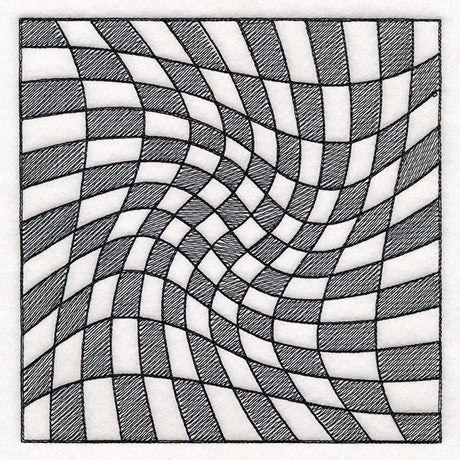 Warped Checker Board Optical Illusion Square 1