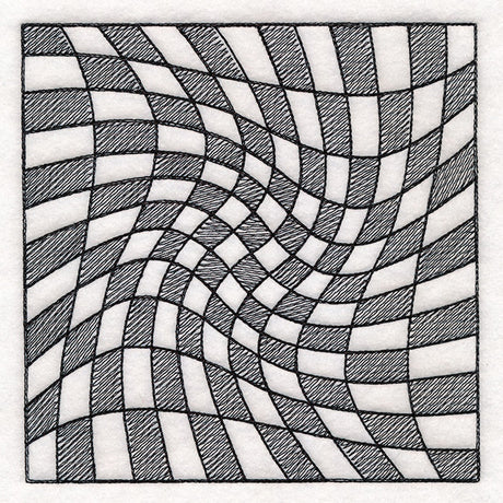 Warped Checker Board Optical Illusion Square 1