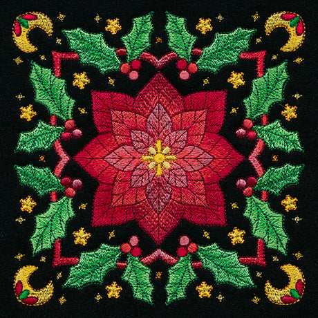 Celestial Christmas Poinsettia Kaleidoscope