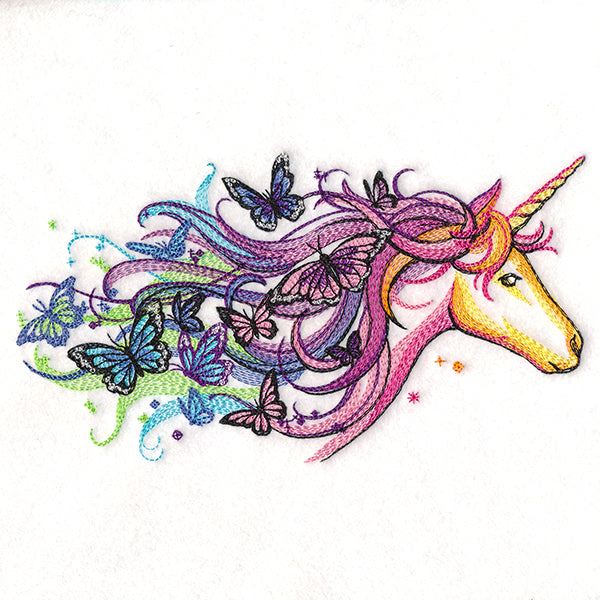 Rainbow Unicorn and Butterflies