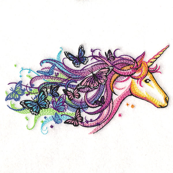 Rainbow Unicorn and Butterflies