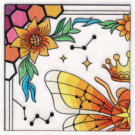 Celestial Queen Bee Wall Hanging - Top Left