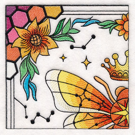 Celestial Queen Bee Wall Hanging - Top Left