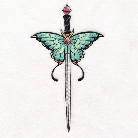 Jeweled & Magical Luna Moth Sword