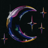 Iridescent Crescent Moon & Stars