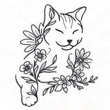 Floral Feline - Kitty Portrait
