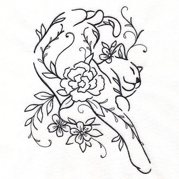 Floral Feline - Kitty Stretches