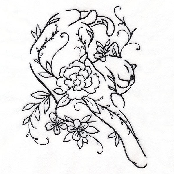 Floral Feline - Kitty Stretches