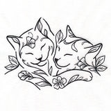 Floral Feline - Kitty Pair