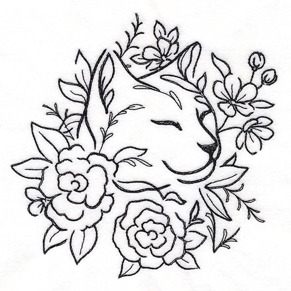 Floral Feline - Kitty in Roses