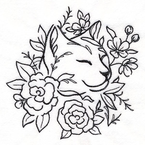 Floral Feline - Kitty in Roses