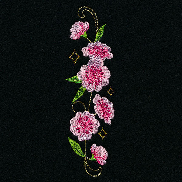 Swirling Gilded Blossoms - Vertical Border