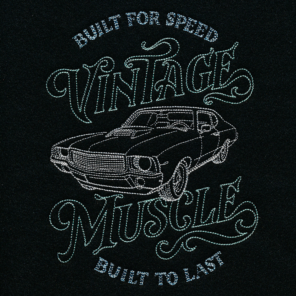 Vintage Muscle Car Etching