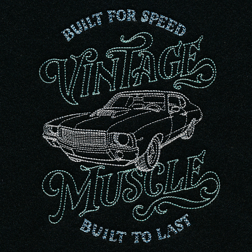 Vintage Muscle Car Etching