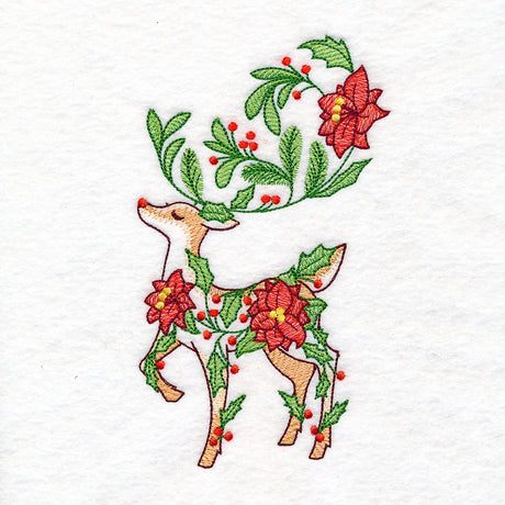 Floral Christmas Reindeer