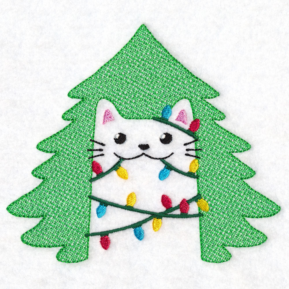 Christmas Lights Kitty (Embossed)