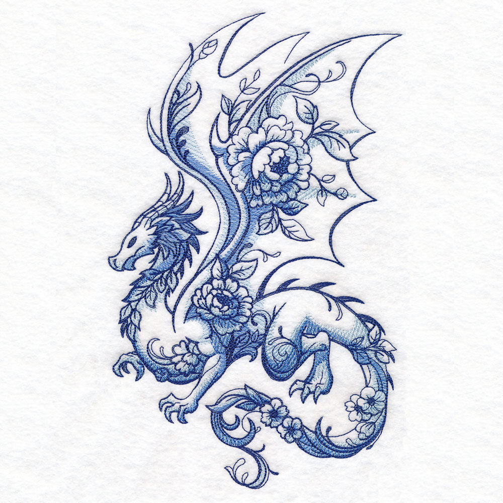Delft Blue Floral Dragon