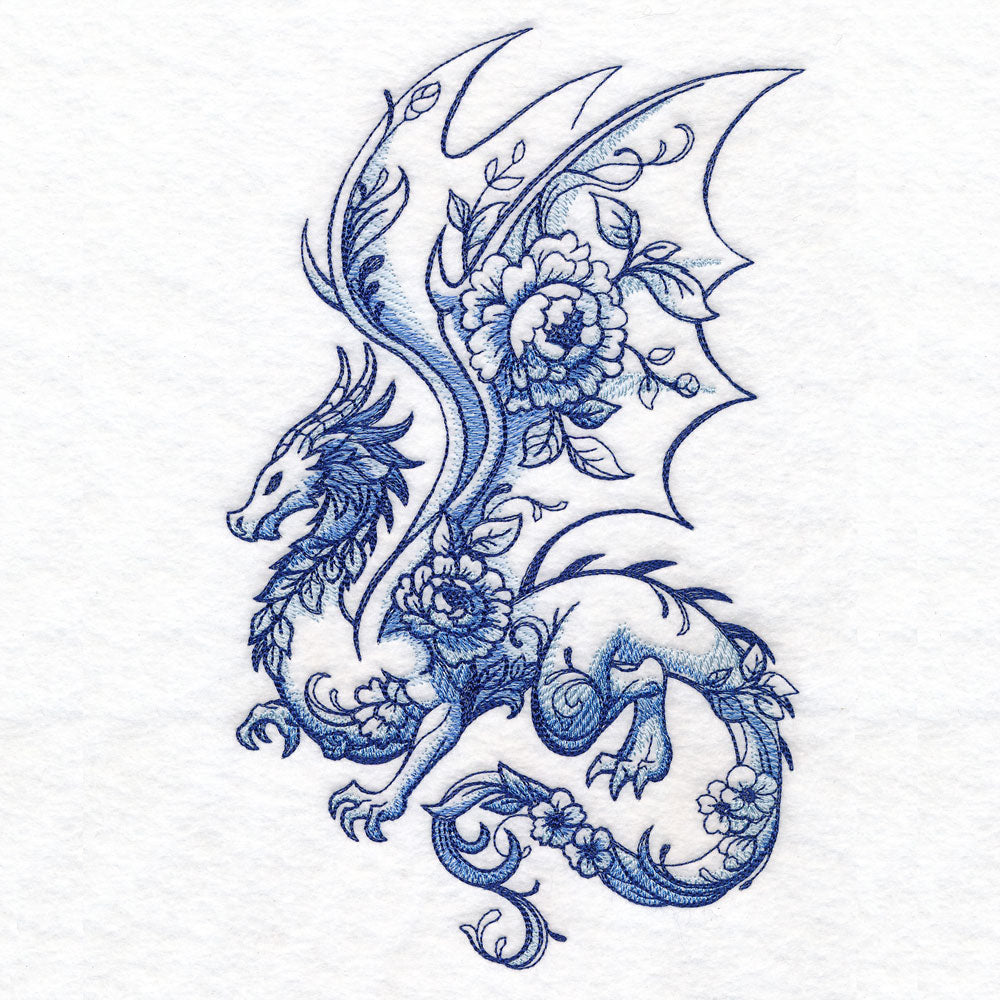 Delft Blue Floral Dragon