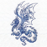 Delft Blue Floral Dragon