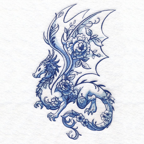Delft Blue Floral Dragon