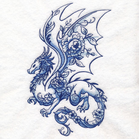 Delft Blue Floral Dragon