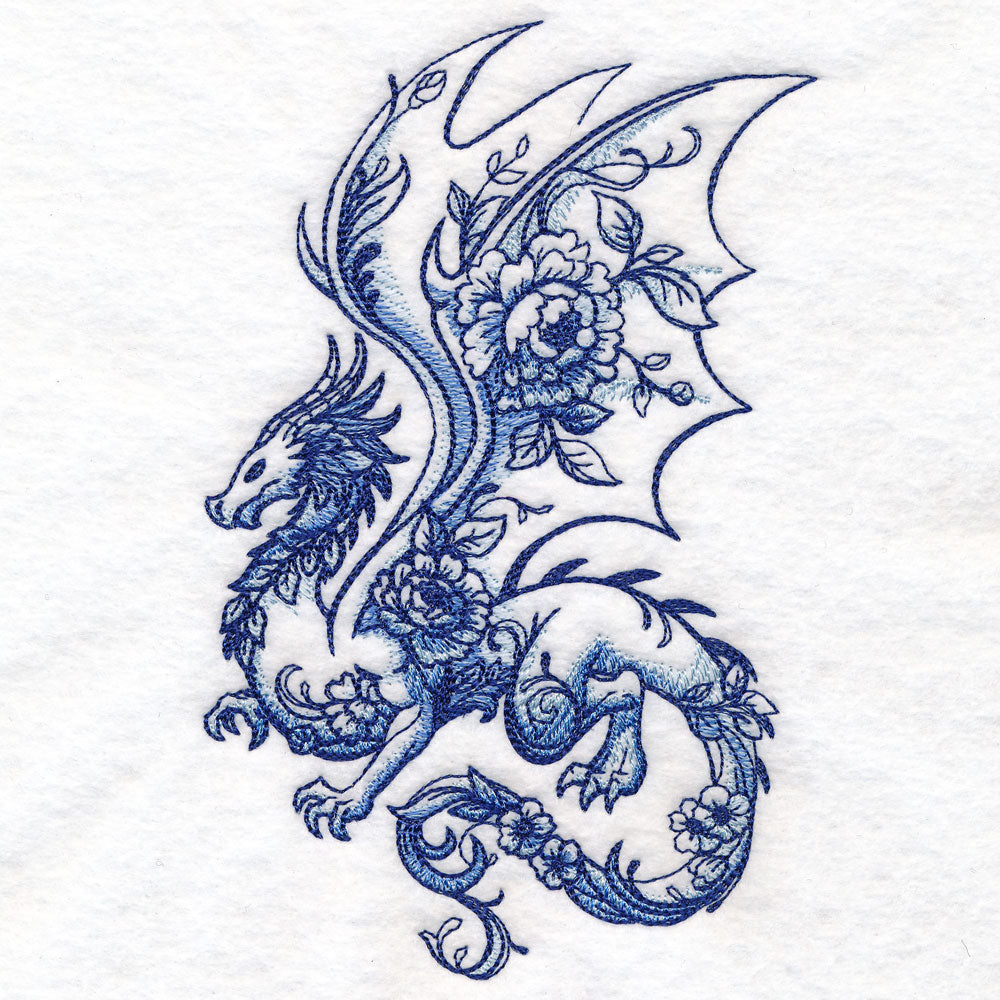 Delft Blue Floral Dragon