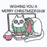 Christmas Computer Kitty (Cardstock)
