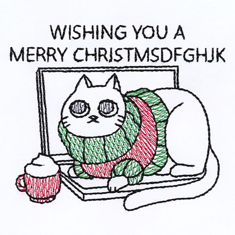 Christmas Computer Kitty (Cardstock)