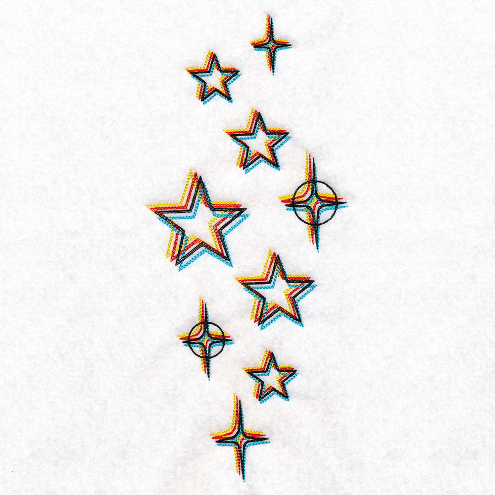 Chromatic Stars Border - Vertical