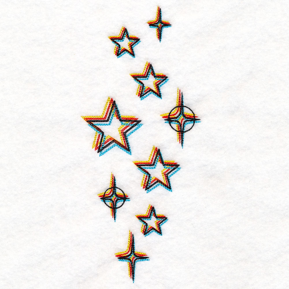 Chromatic Stars Border - Vertical