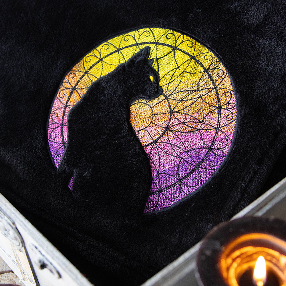 Stained Glass Cat Silhouette (Embossed)