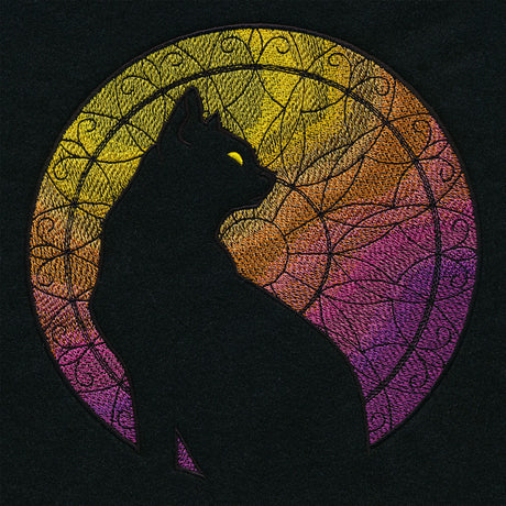 Stained Glass Cat Silhouette (Embossed)