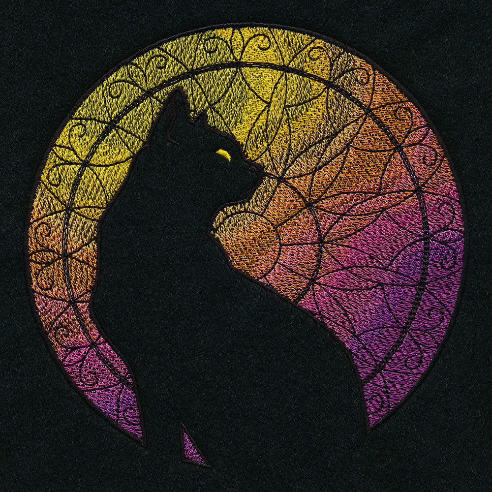 Stained Glass Cat Silhouette (Embossed)