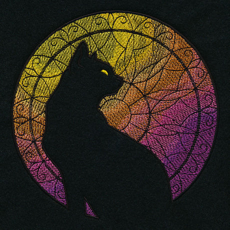 Stained Glass Cat Silhouette (Embossed)