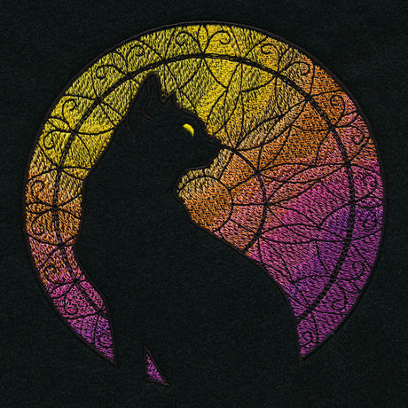 Stained Glass Cat Silhouette (Embossed)