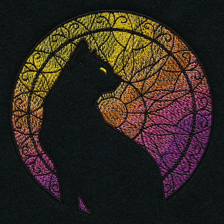 Stained Glass Cat Silhouette (Embossed)