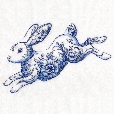 Delft Blue Floral Bunny