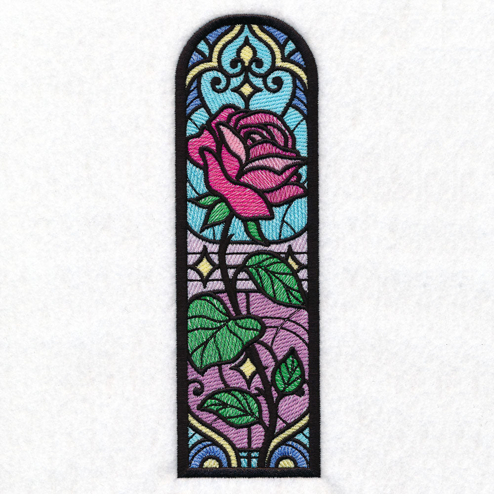 Stained Glass Rose Bookmark (Organza)