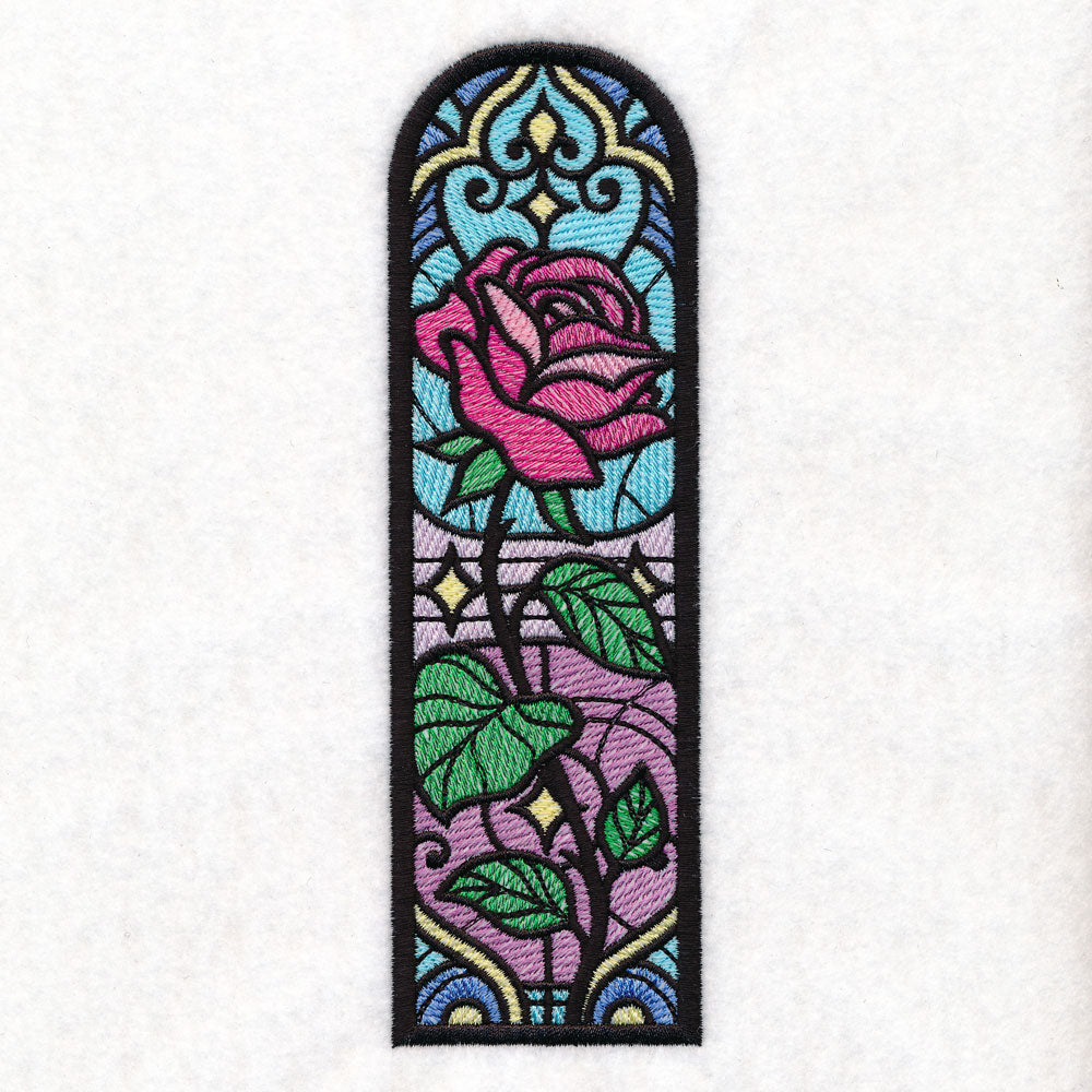 Stained Glass Rose Bookmark (Organza)
