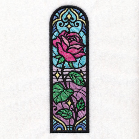 Stained Glass Rose Bookmark (Organza)