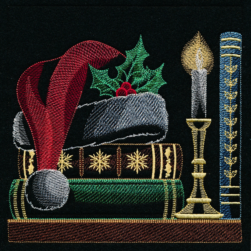 Build a Christmas Bookshelf Scene - Santa Hat