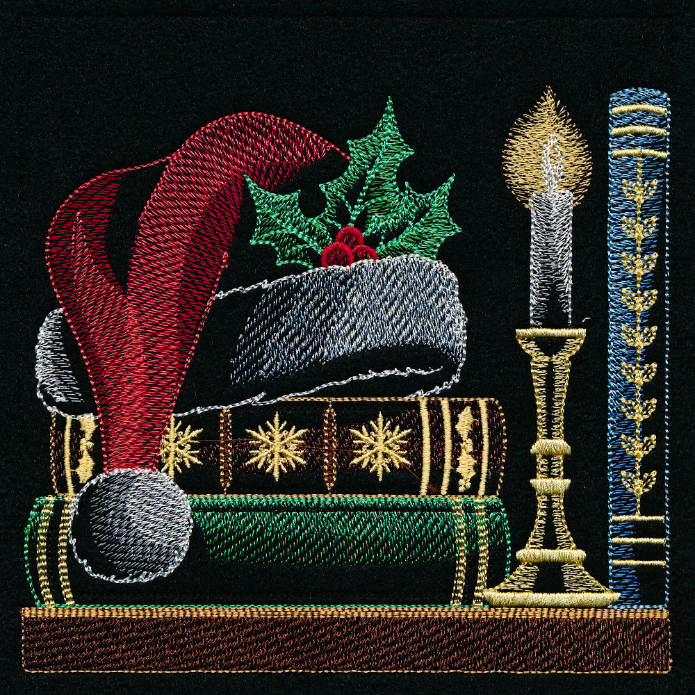Build a Christmas Bookshelf Scene - Santa Hat