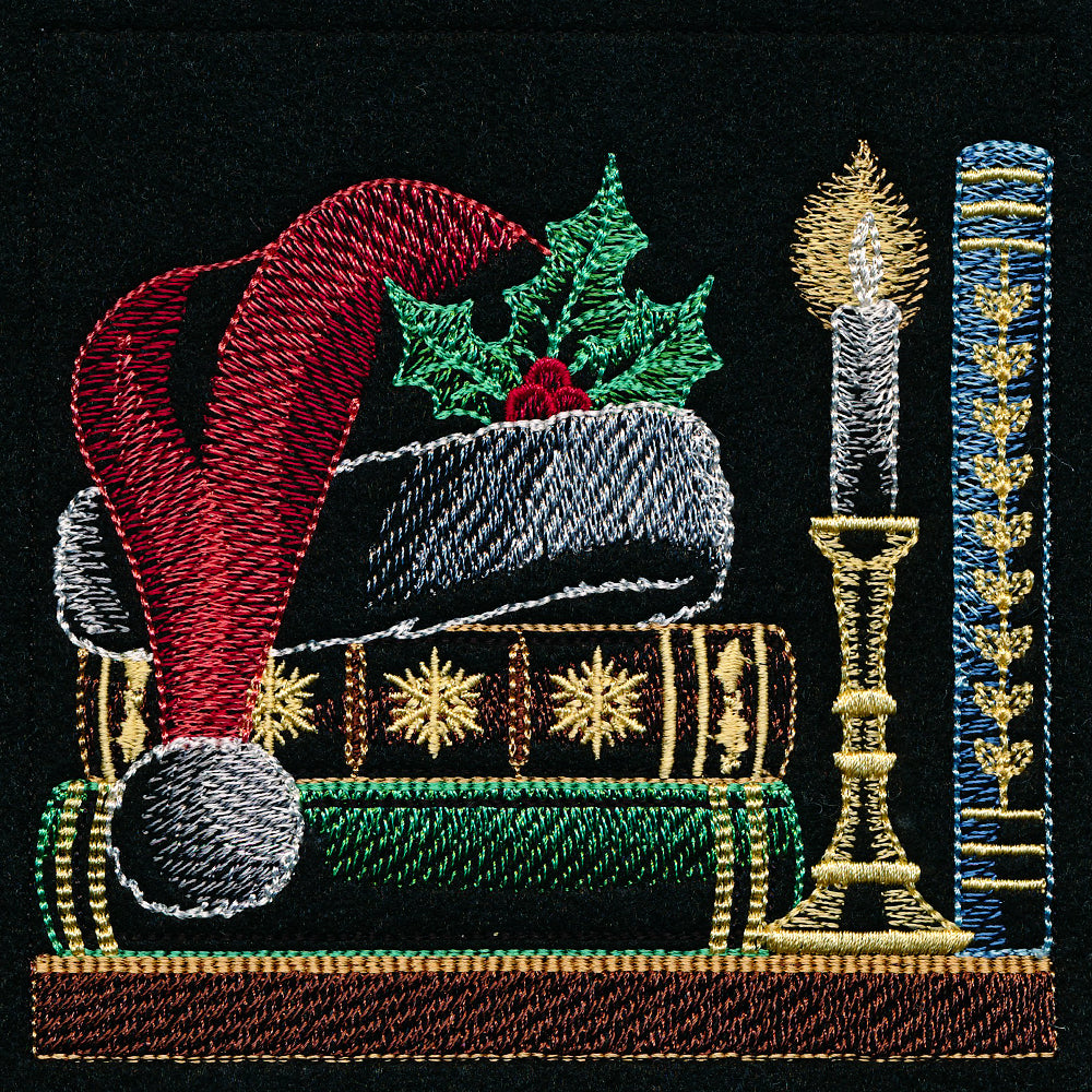 Build a Christmas Bookshelf Scene - Santa Hat