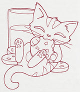 Feline Festive Outlines - Milk & Cookies Kitty