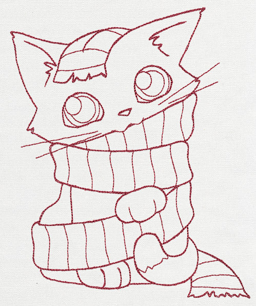 Feline Festive Outlines - Kitty Scarf